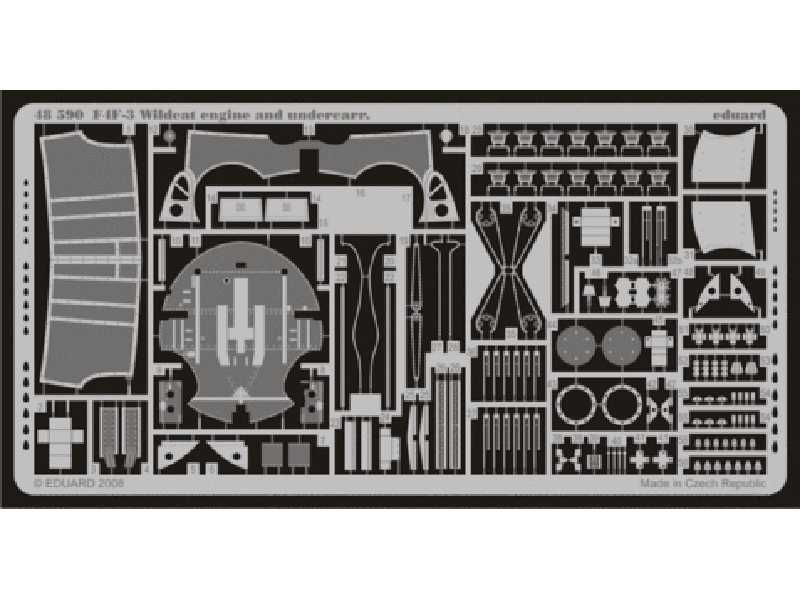  F4F-3 engine and undercarr.  1/48 - Hobby Boss - blaszki - zdjęcie 1