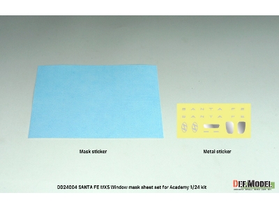 Hyundai Santa Fe Mx5 â€“ Zestaw Metalowych Naklejek Na Okna / Logo (Do ZestawĂłw Academy) - zdjÄ™cie 2