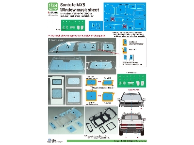 Hyundai Santa Fe Mx5 â€“ Zestaw Metalowych Naklejek Na Okna / Logo (Do ZestawĂłw Academy) - zdjÄ™cie 4