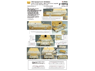 Zestaw Kalkomanii Z PowĹ‚okÄ… Zimmerit Do Niemieckiego Elefanta Z Ii Wojny Ĺ›wiatowej (Do ZestawĂłw Tamiya) - zdjÄ™cie 3