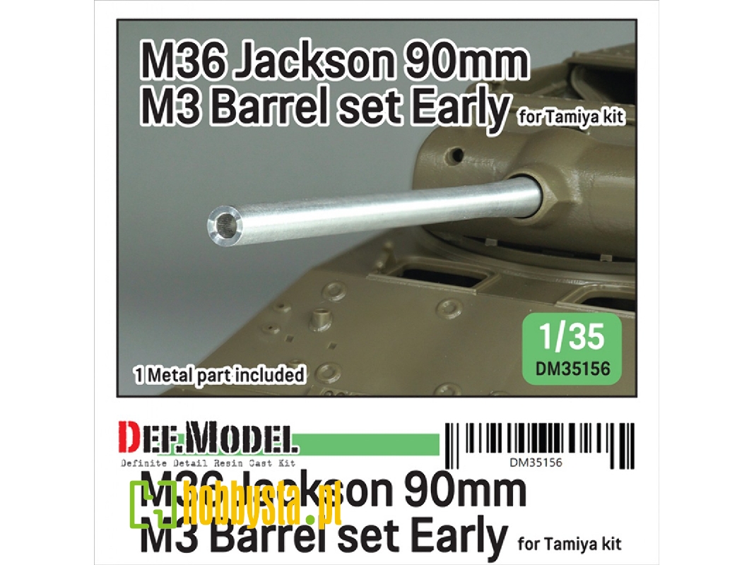 Us M36 Jackson - 90 Mm M3 Metal Barrel Set - Early (For Tamiya Kits) - zdjęcie 1