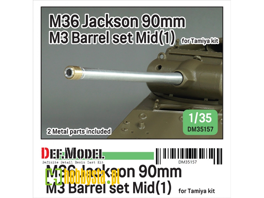 Us M36 Jackson - 90 Mm M3 Metal Barrel Set - Mid.(1) (For Tamiya Kits) - zdjęcie 1