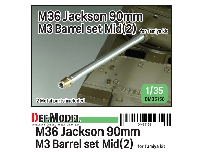 Us M36 Jackson - 90 Mm M3 Metal Barrel Set - Mid.(2) (For Tamiya Kits) - zdjęcie 1