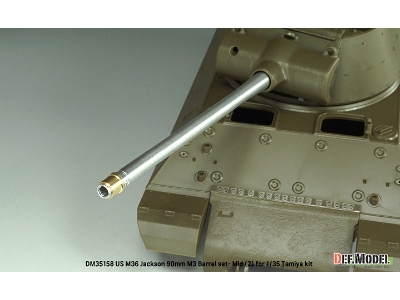 Us M36 Jackson - 90 Mm M3 Metal Barrel Set - Mid.(2) (For Tamiya Kits) - zdjęcie 2
