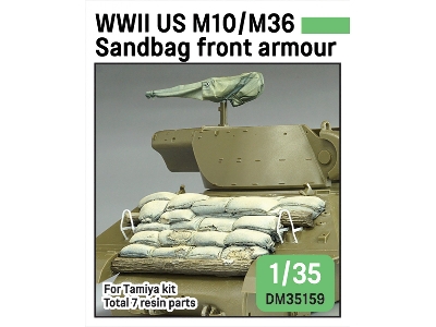 Us M10 Wolverine / M36 Jackson - Front Sand Bag Armour Set (For Tamiya Kits) - zdjęcie 1