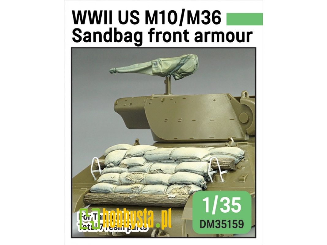 Us M10 Wolverine / M36 Jackson - Front Sand Bag Armour Set (For Tamiya Kits) - zdjęcie 1