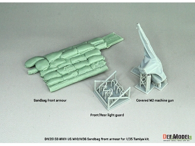 Us M10 Wolverine / M36 Jackson - Front Sand Bag Armour Set (For Tamiya Kits) - zdjęcie 2