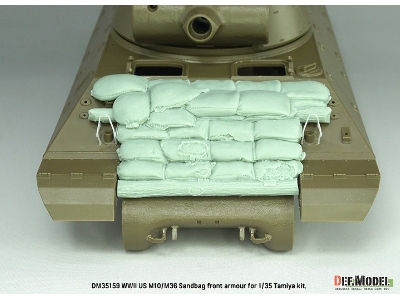 Us M10 Wolverine / M36 Jackson - Front Sand Bag Armour Set (For Tamiya Kits) - zdjęcie 4