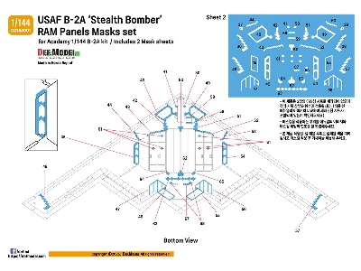 Usaf B-2 A Spirit - Ram Panel Mask Sheet Set (For Academy Kits) - zdjęcie 7