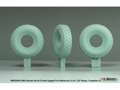 German Sd.Kfz.9 Famo - Sagged Front Wheel Set (For Tamiya Kits) - zdjęcie 3