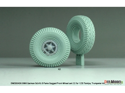 German Sd.Kfz.9 Famo - Sagged Front Wheel Set (For Tamiya Kits) - zdjęcie 4