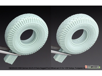 German Sd.Kfz.9 Famo - Sagged Front Wheel Set (For Tamiya Kits) - zdjęcie 5