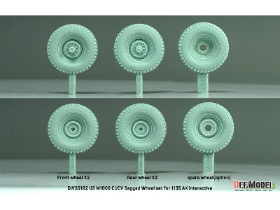 Us M1008 Cucv - Sagged Wheel Set (For Ak Interactive Kits) - zdjęcie 6