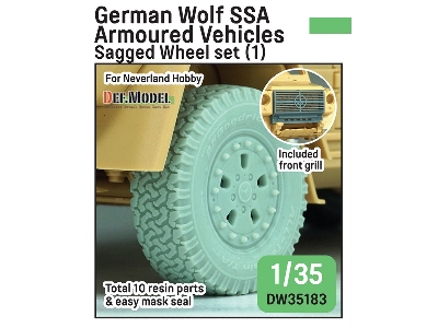 German Wolf Ssa - Sagged Wheel Set 2 (For Neverland Hobby Kits) - zdjęcie 1