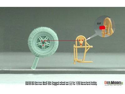 German Wolf Ssa - Sagged Wheel Set 2 (For Neverland Hobby Kits) - zdjęcie 4