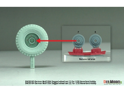 German Wolf Ssa - Sagged Wheel Set 2 (For Neverland Hobby Kits) - zdjęcie 5