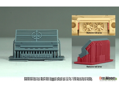 German Wolf Ssa - Sagged Wheel Set No.2 (For Neverland Hobby Kits) - zdjęcie 3