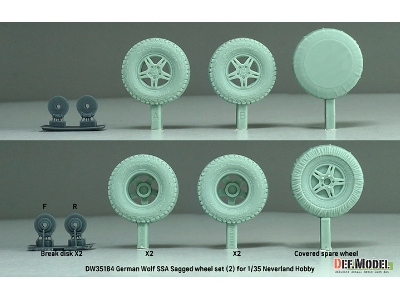 German Wolf Ssa - Sagged Wheel Set No.2 (For Neverland Hobby Kits) - zdjęcie 15
