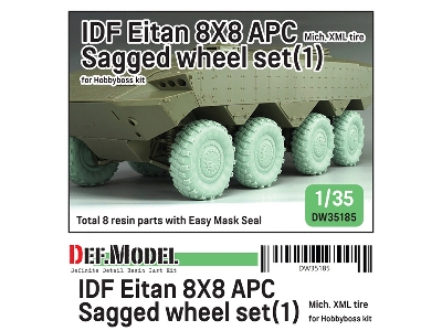 Idf Eitan 8x8 Apc - Sagged Wheel Set / Michelin Xml (For Hobby Boss Kits) - zdjęcie 1