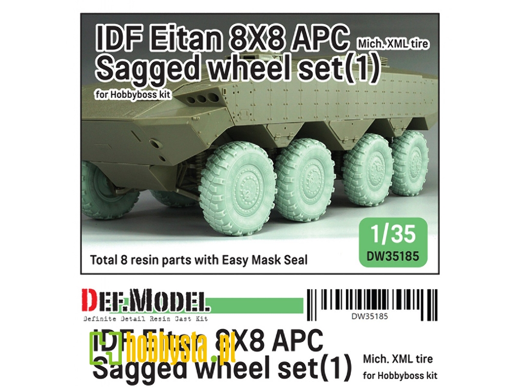 Idf Eitan 8x8 Apc - Sagged Wheel Set / Michelin Xml (For Hobby Boss Kits) - zdjęcie 1