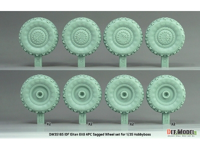 Idf Eitan 8x8 Apc - Sagged Wheel Set / Michelin Xml (For Hobby Boss Kits) - zdjęcie 9