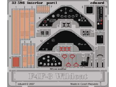  F4F-3 interior S. A. 1/32 - Trumpeter - blaszki - zdjęcie 1