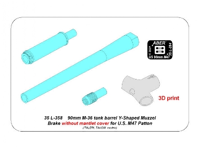 Lufa z hamulcem o kształcie Y do czołgu M47 Patton bez pokrowca na jarzmo - zdjęcie 15
