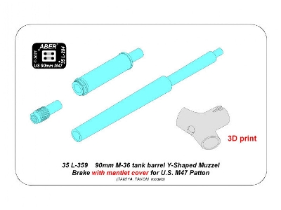 Lufa z hamulcem o kształcie  Y do czołgu M47 Patton z pokrowcem na jarzmo - zdjęcie 11