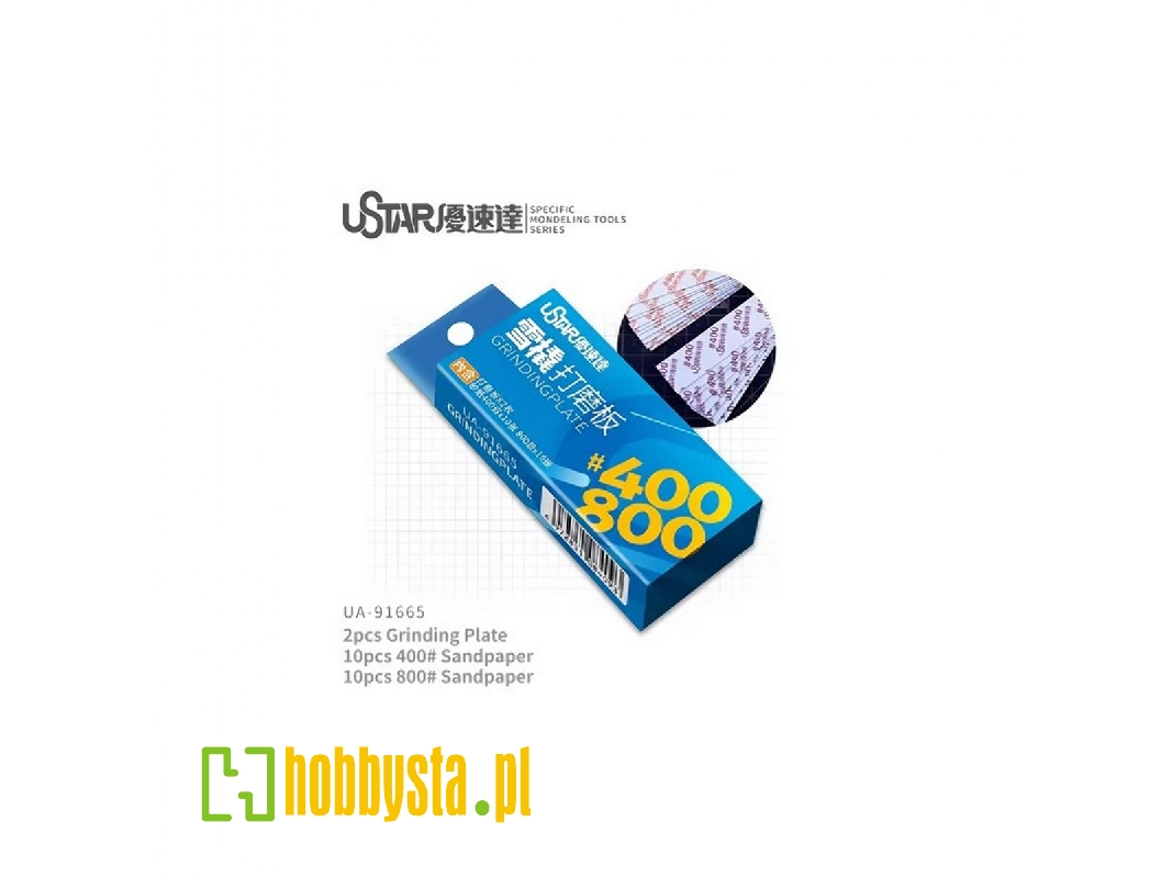 Grinding Plate (2 Pcs) With Sandpaper 400# + 800# (10+10 Pcs) - zdjęcie 1