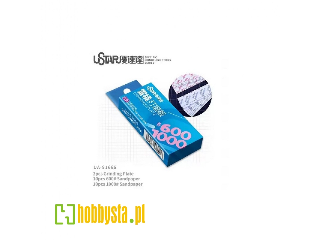 Grinding Plate (2 Pcs) With Sandpaper 600# + 1000# (10+10 Pcs) - zdjęcie 1