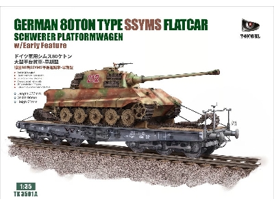 German 80t Type Ssyms Flatcar Schwerer Platformwagen With Early Feature / Tank Not Included (Gold Version) - zdjęcie 1
