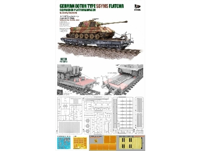 German 80t Type Ssyms Flatcar Schwerer Platformwagen With Early Feature / Tank Not Included (Gold Version) - zdjęcie 2