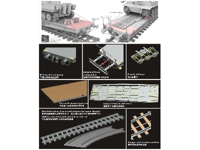 German 80t Type Ssyms Flatcar Schwerer Platformwagen With Early Feature / Tank Not Included (Gold Version) - zdjęcie 3