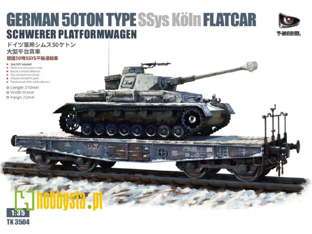 German 50-ton Type Ssys Köln Flatcar (Schwerer Platformwagen) - zdjęcie 1