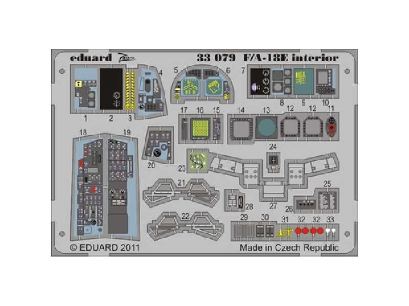  F/ A-18E interior S. A. 1/32 - Trumpeter - blaszki - zdjęcie 1