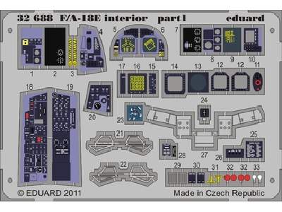  F/ A-18E interior S. A. 1/32 - Trumpeter - blaszki - zdjęcie 1