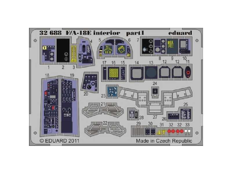  F/ A-18E interior S. A. 1/32 - Trumpeter - blaszki - zdjęcie 1