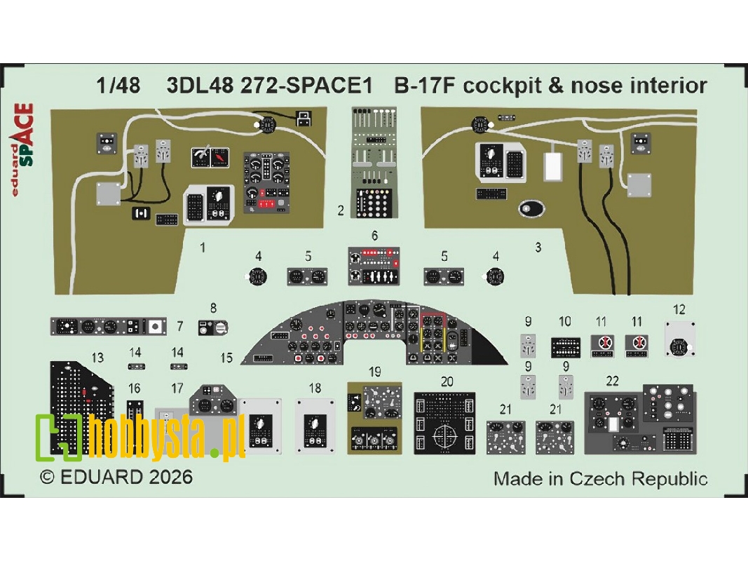 Boeing B-17 F - Cockpit & Nose Interior Space Set (For Revell Kits) - zdjęcie 1