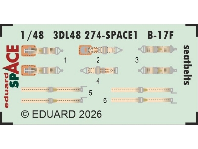 Boeing B-17 F - Seatbelts Space Set (For Revell Kits) - zdjęcie 1