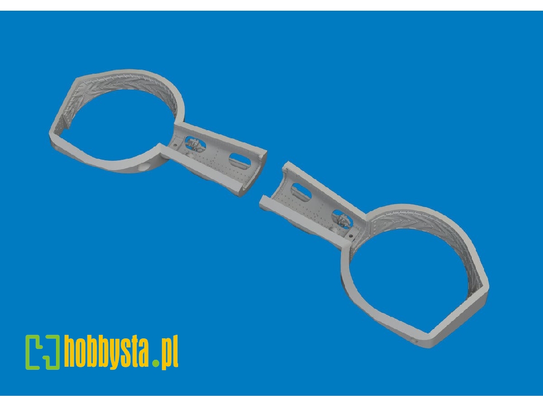 Messerschmitt Bf-109 G - Wheel Bays Angular (For Eduard Kits / 3d-printed) - zdjęcie 1