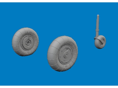 Messerschmitt Bf-109 K-4 - 3d-printed Wheels Set (For Eduard Kits) - zdjęcie 2