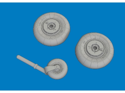 Messerschmitt Bf-109 K-4 - 3d-printed Wheels Set (For Eduard Kits) - zdjęcie 3