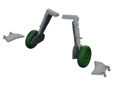 Messerschmitt Bf-109 K-4 - 3d-printed Undercarriage Legs (For Eduard Kits) - zdjęcie 1