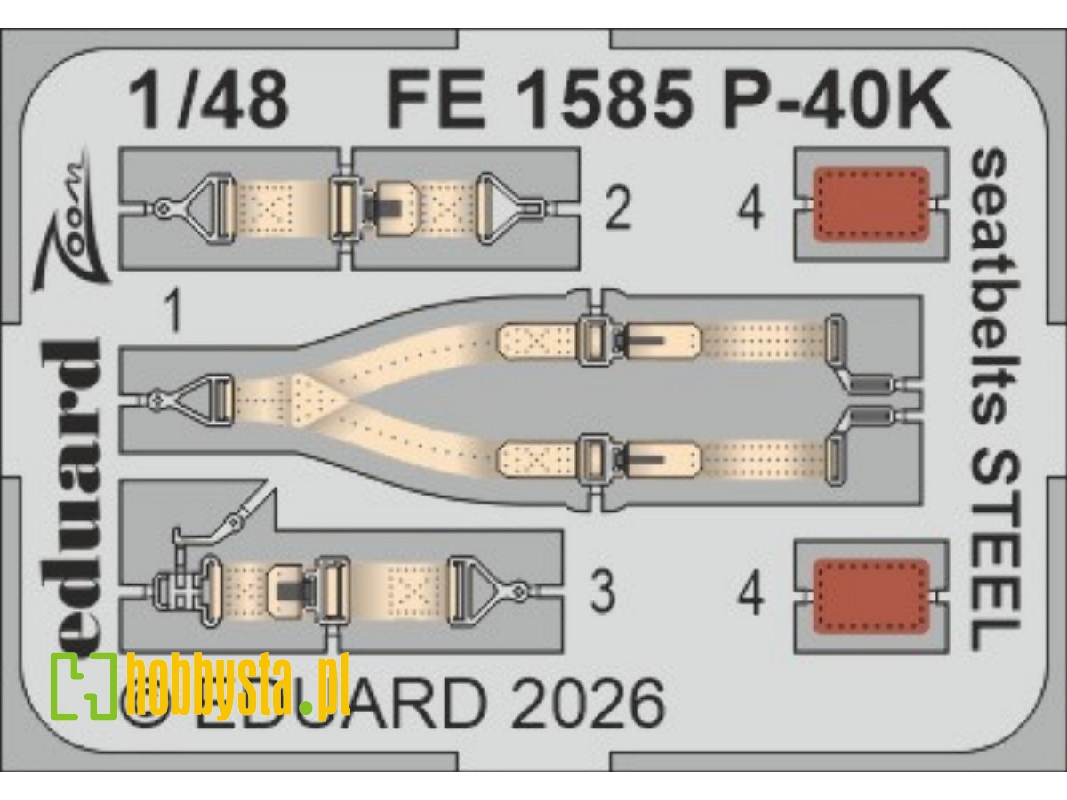 Curtiss P-40 K - Seatbelts Steel Zoom Set (For Eduard Kits) - zdjęcie 1