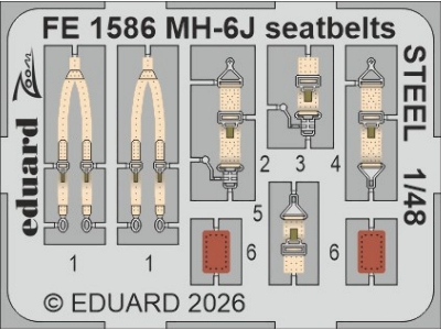Hughes Mh-6 J - Seatbelts Steel Zoom Set (For Icm Kits) - zdjęcie 1
