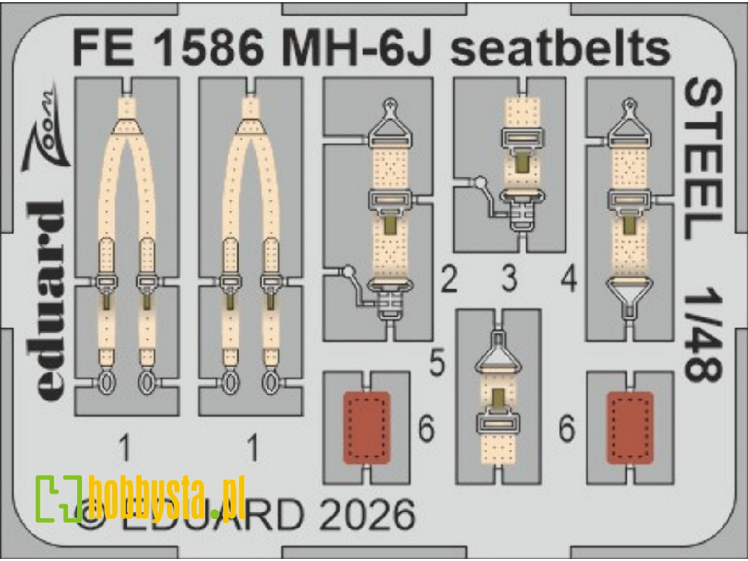 Hughes Mh-6 J - Seatbelts Steel Zoom Set (For Icm Kits) - zdjęcie 1