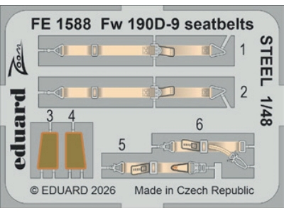 Focke Wulf Fw-190 D-9 - Steel Seatbelts (For Miniart Kits) - zdjęcie 1