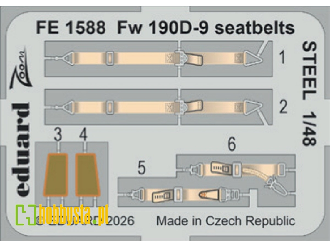 Focke Wulf Fw-190 D-9 - Steel Seatbelts (For Miniart Kits) - zdjęcie 1