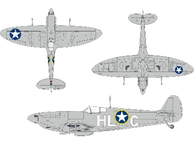 Supermarine Spitfire Mk.Vb Early - Us National Insignia Mask Set (For Kotare Kits) - zdjęcie 1