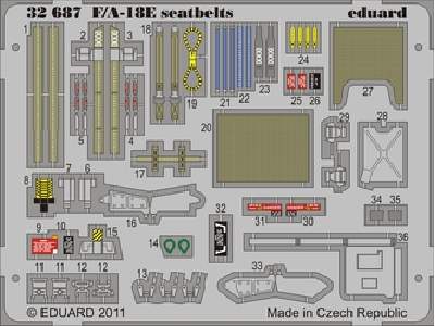  F/ A-18E seatbelts 1/32 - Trumpeter - blaszki - zdjęcie 1